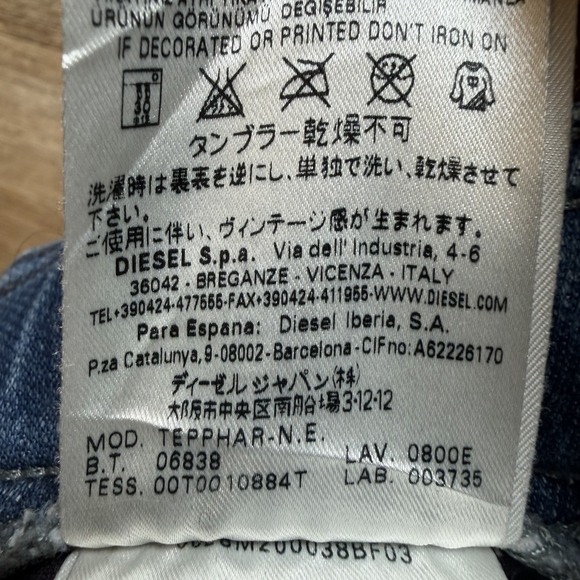 Diesel Jogg Jeans Men 32 Blue Tepphar-NE Slim Carrot Stretch Distressed 0800E - Picture 10 of 15